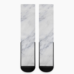 Smoke Grey Marble Print Crew Socks