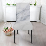 Smoke Grey Marble Print Dining Chair Slipcover