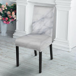 Smoke Grey Marble Print Dining Chair Slipcover