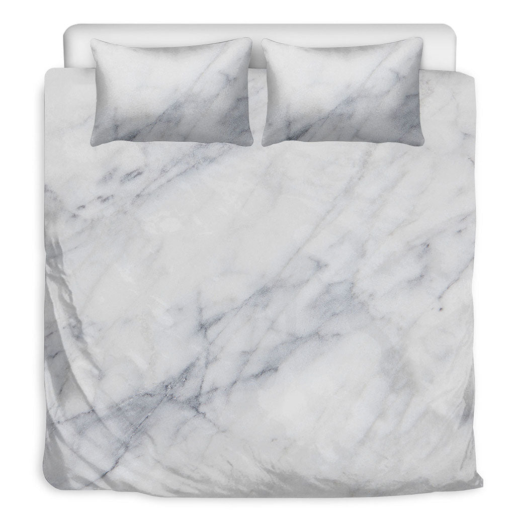 Smoke Grey Marble Print Duvet Cover Bedding Set