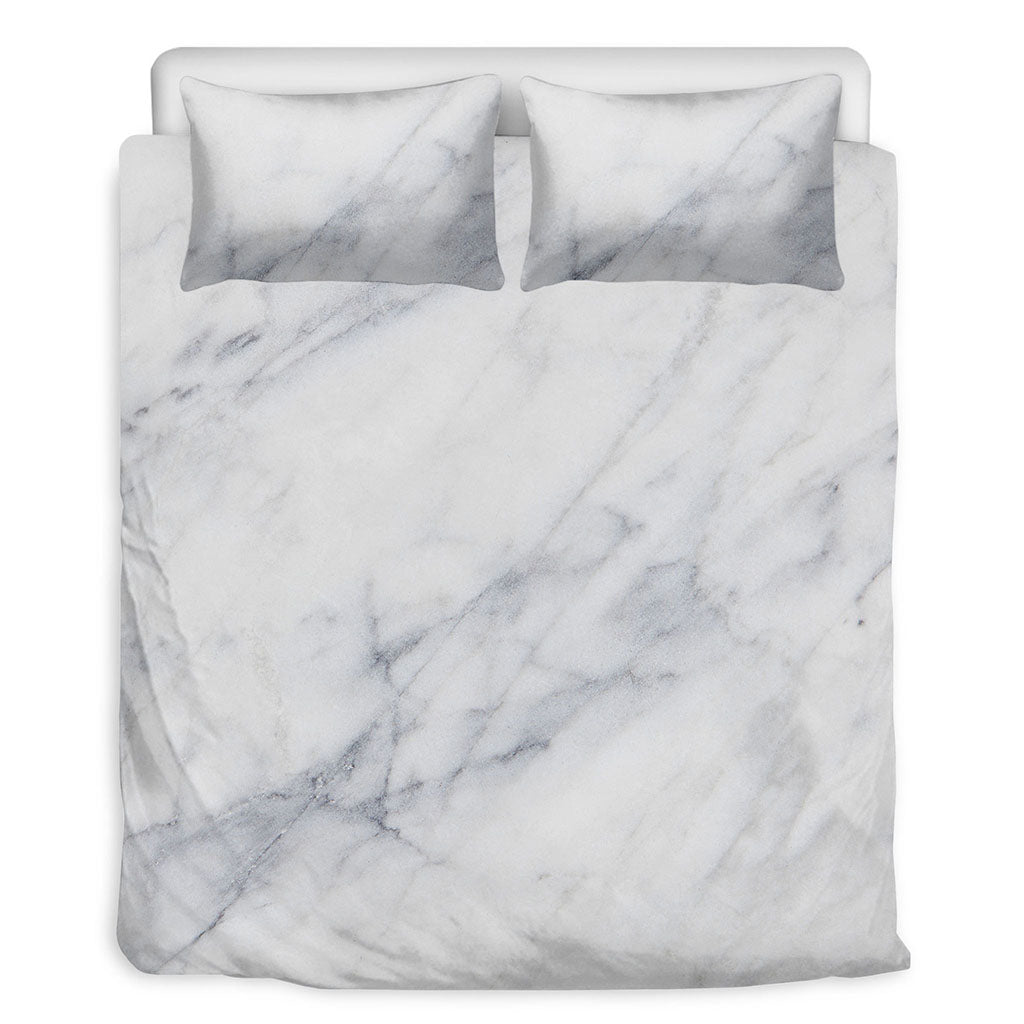 Smoke Grey Marble Print Duvet Cover Bedding Set