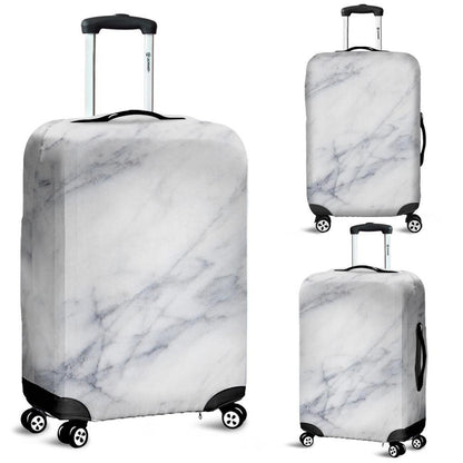 Smoke Grey Marble Print Luggage Cover GearFrost