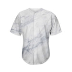 Smoke Grey Marble Print Men's Baseball Jersey