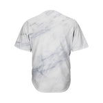 Smoke Grey Marble Print Men's Baseball Jersey
