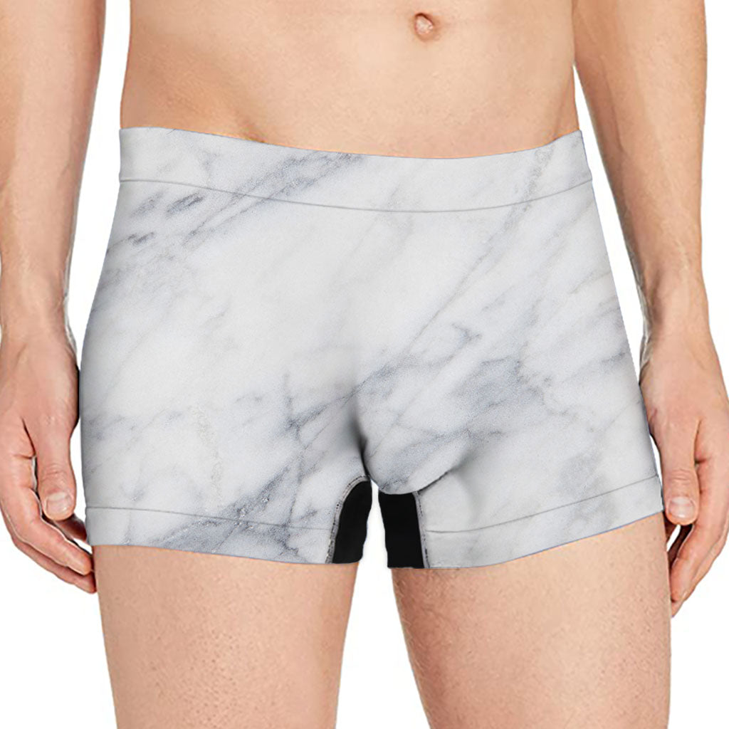 Smoke Grey Marble Print Men's Boxer Briefs