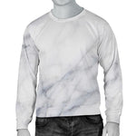 Smoke Grey Marble Print Men's Crewneck Sweatshirt GearFrost