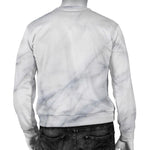 Smoke Grey Marble Print Men's Crewneck Sweatshirt GearFrost