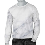 Smoke Grey Marble Print Men's Crewneck Sweatshirt GearFrost
