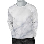 Smoke Grey Marble Print Men's Crewneck Sweatshirt GearFrost