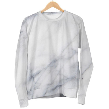 Smoke Grey Marble Print Men's Crewneck Sweatshirt GearFrost
