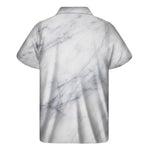 Smoke Grey Marble Print Men's Short Sleeve Shirt