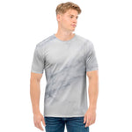 Smoke Grey Marble Print Men's T-Shirt