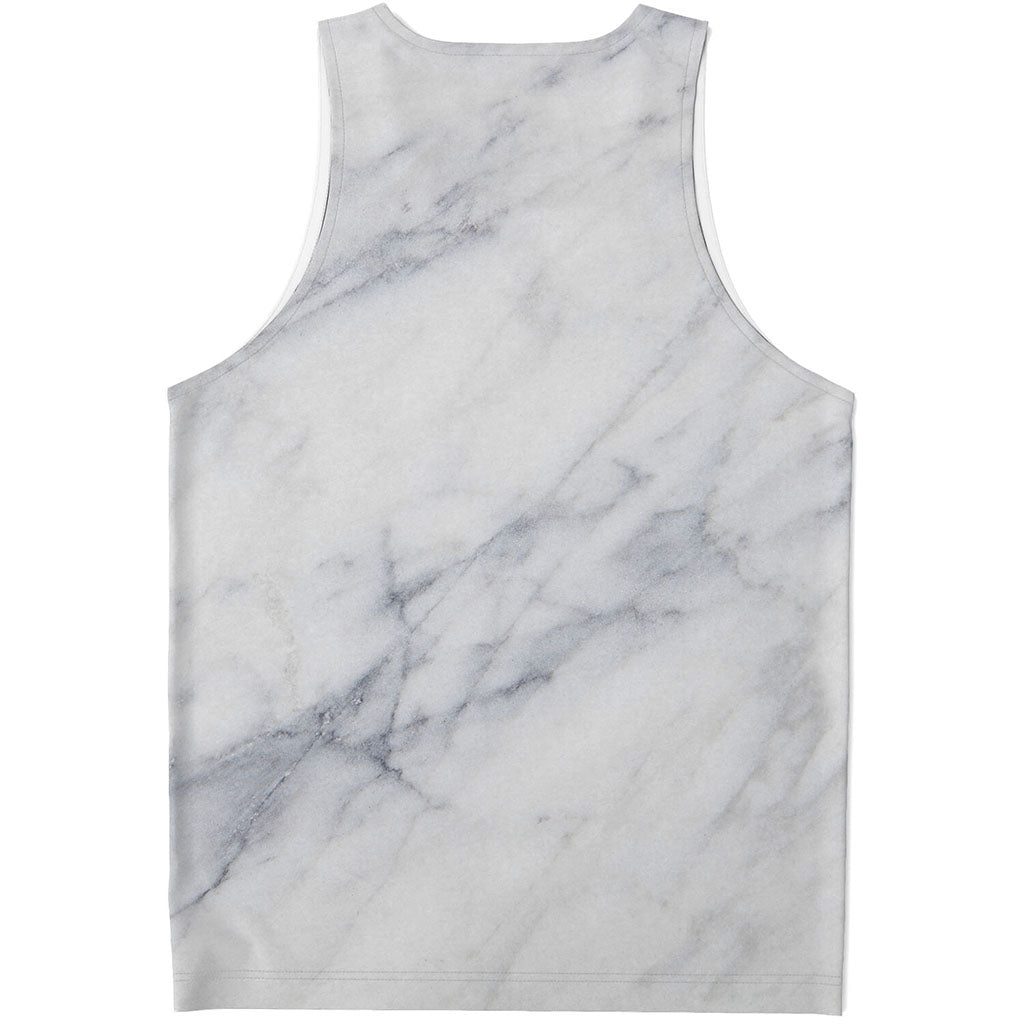 Smoke Grey Marble Print Men's Tank Top
