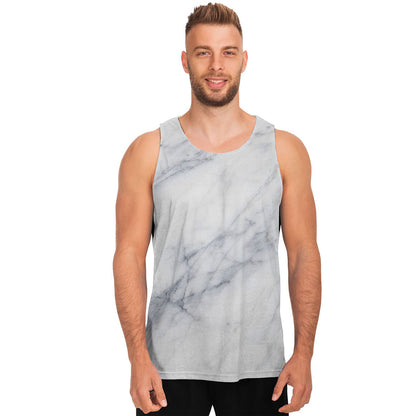 Smoke Grey Marble Print Men's Tank Top