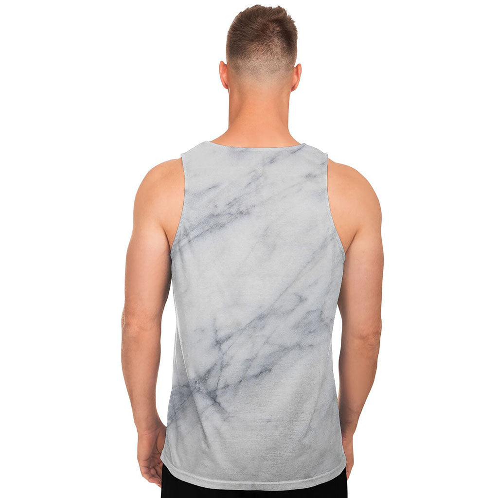 Smoke Grey Marble Print Men's Tank Top