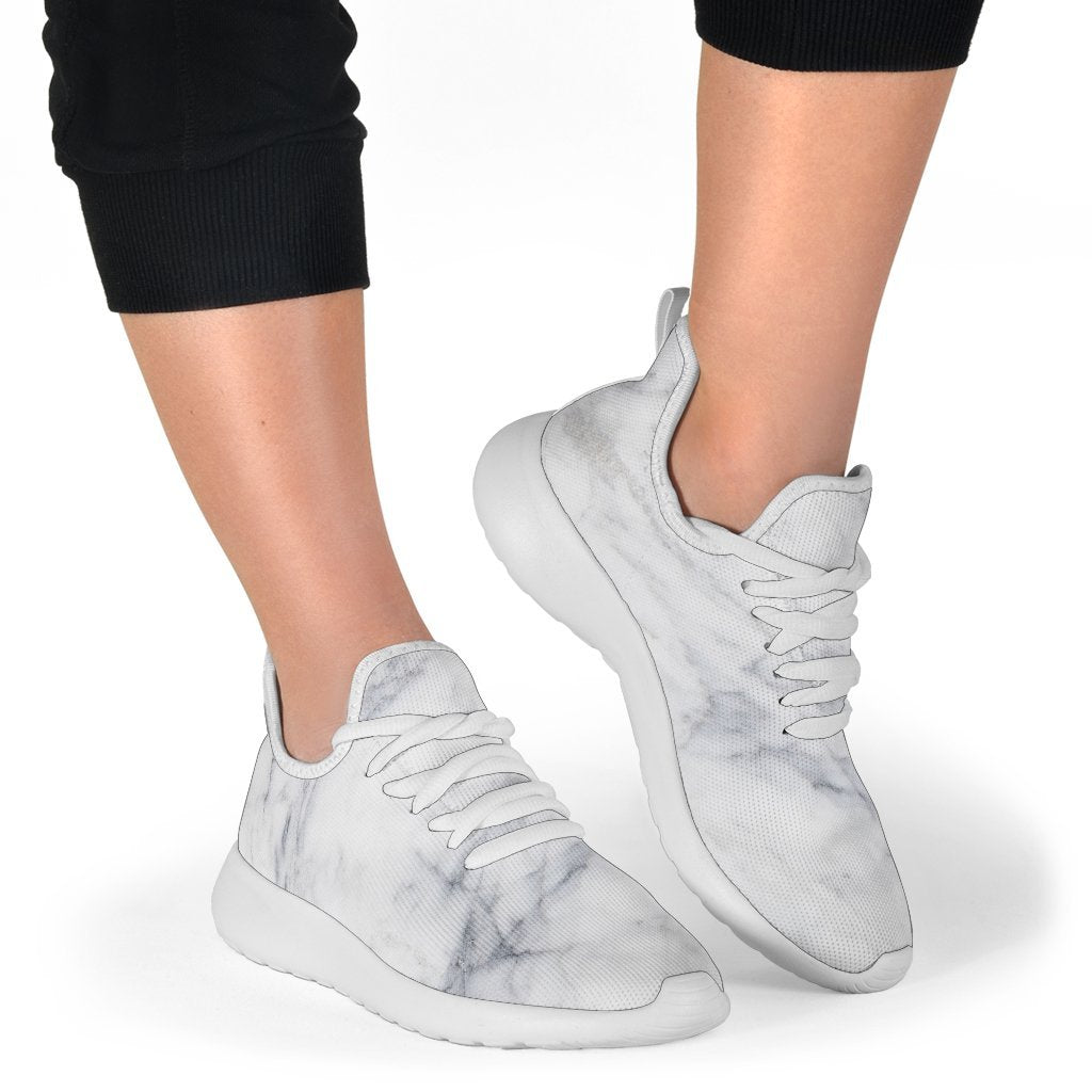 Smoke Grey Marble Print Mesh Knit Shoes GearFrost