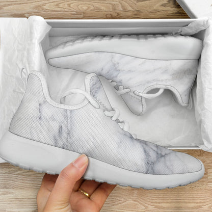 Smoke Grey Marble Print Mesh Knit Shoes GearFrost
