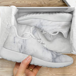 Smoke Grey Marble Print Mesh Knit Shoes GearFrost