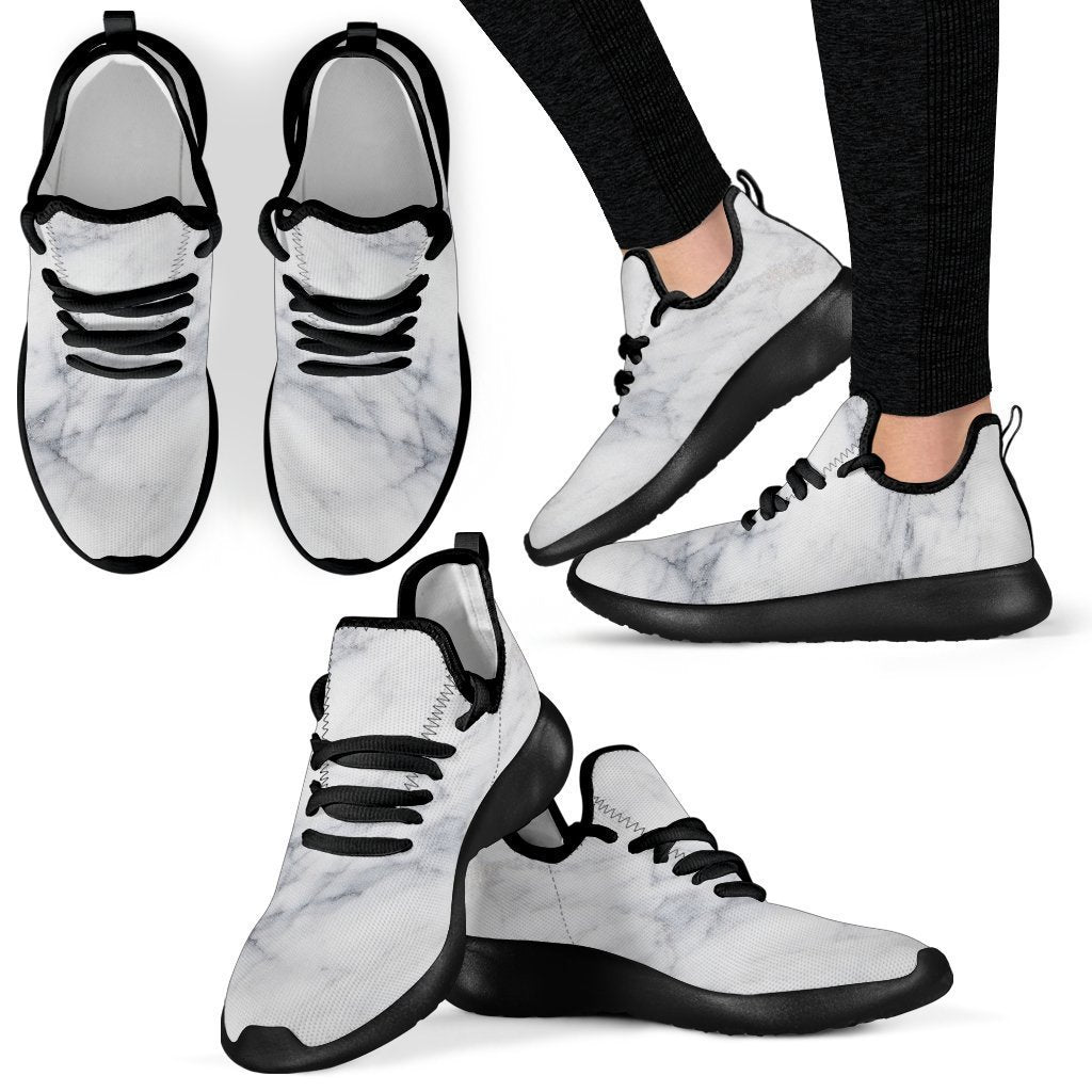 Smoke Grey Marble Print Mesh Knit Shoes GearFrost