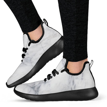 Smoke Grey Marble Print Mesh Knit Shoes GearFrost