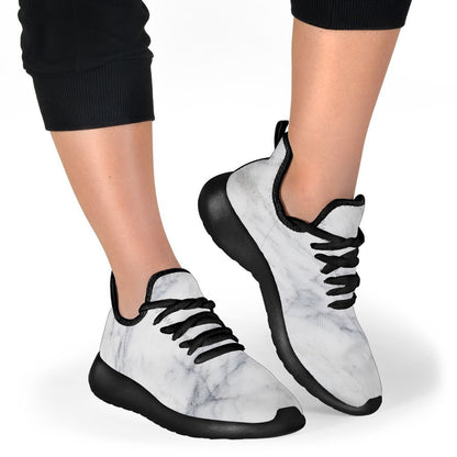 Smoke Grey Marble Print Mesh Knit Shoes GearFrost