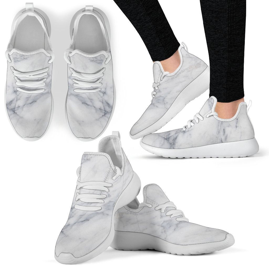 Smoke Grey Marble Print Mesh Knit Shoes GearFrost