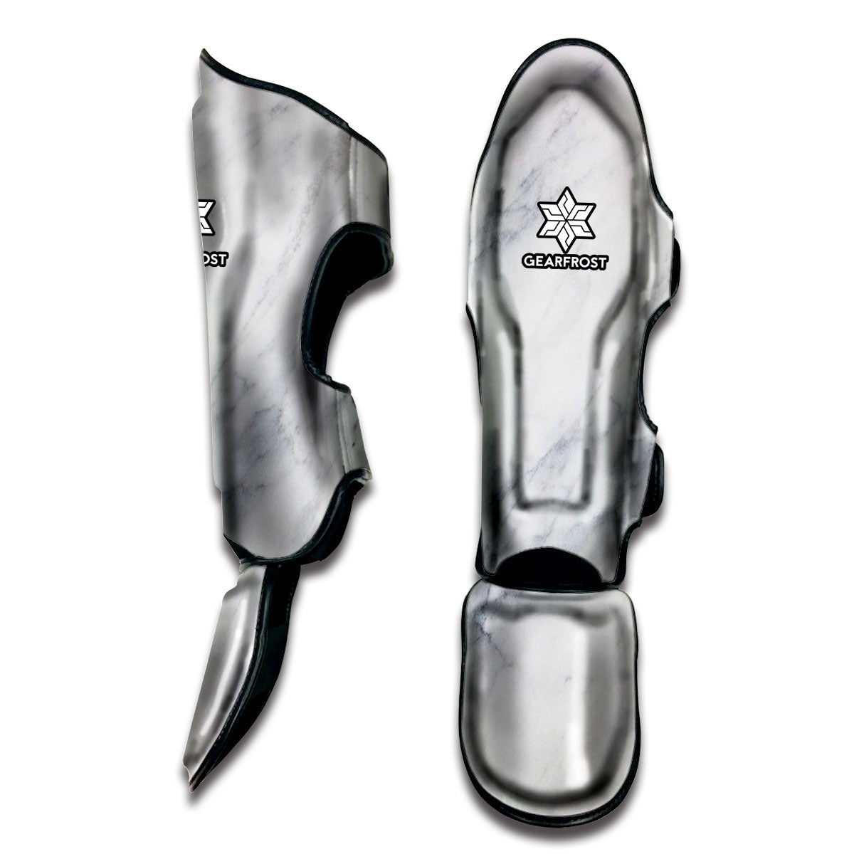 Smoke Grey Marble Print Muay Thai Shin Guard
