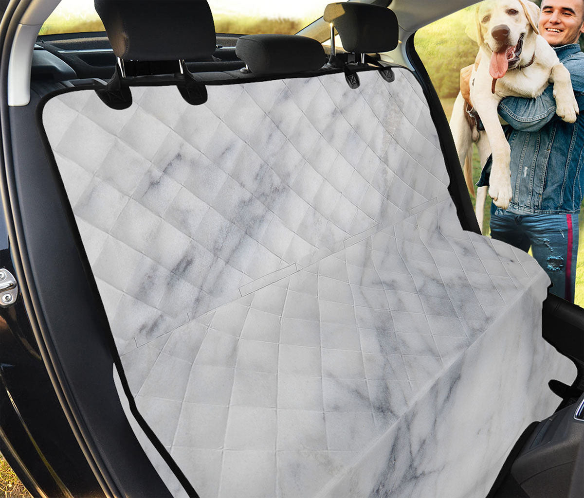 Smoke Grey Marble Print Pet Car Back Seat Cover