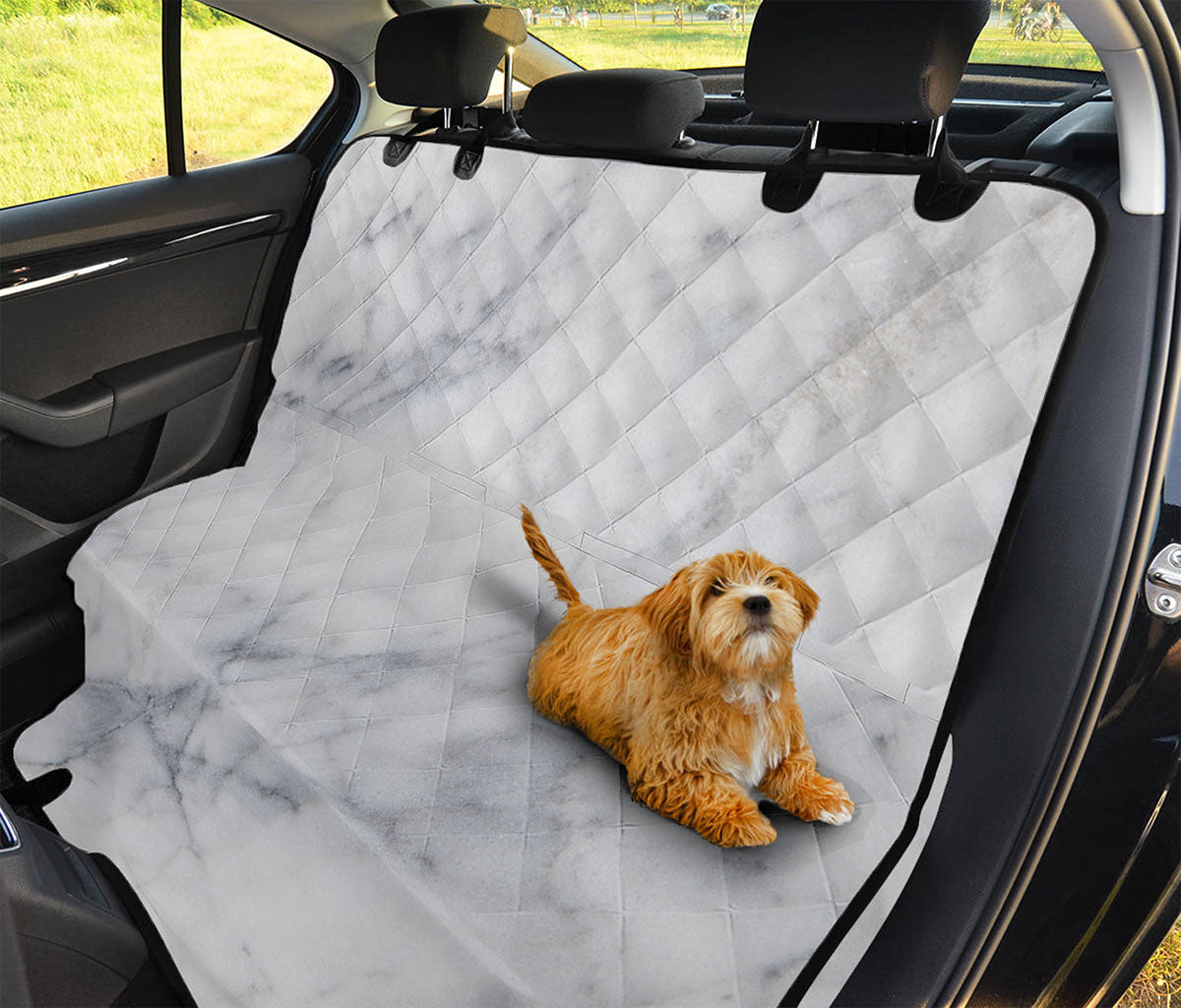 Smoke Grey Marble Print Pet Car Back Seat Cover