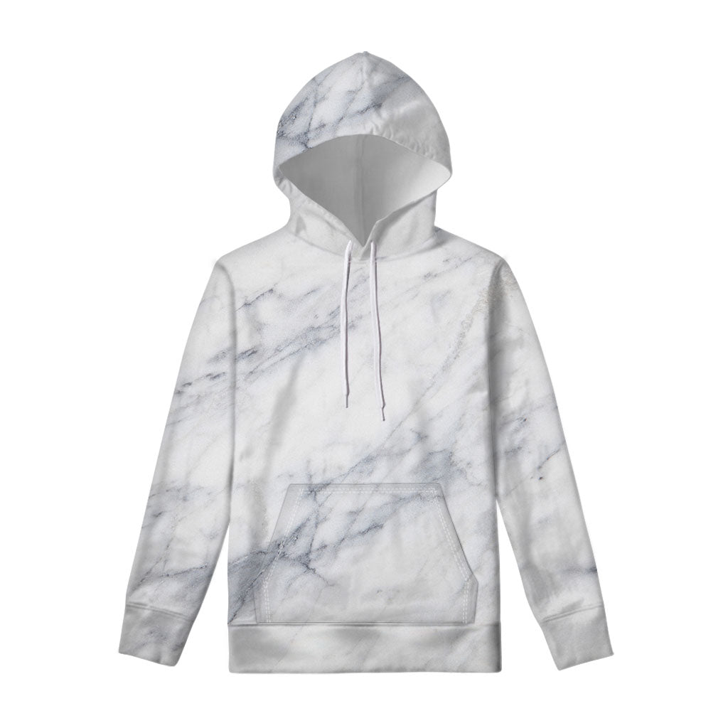 Smoke Grey Marble Print Pullover Hoodie