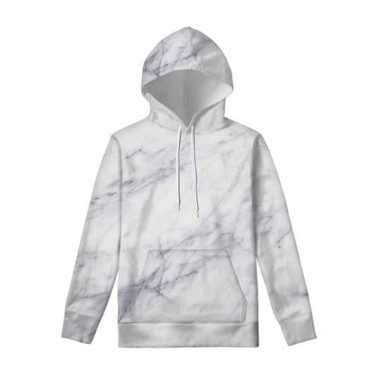 Smoke Grey Marble Print Pullover Hoodie