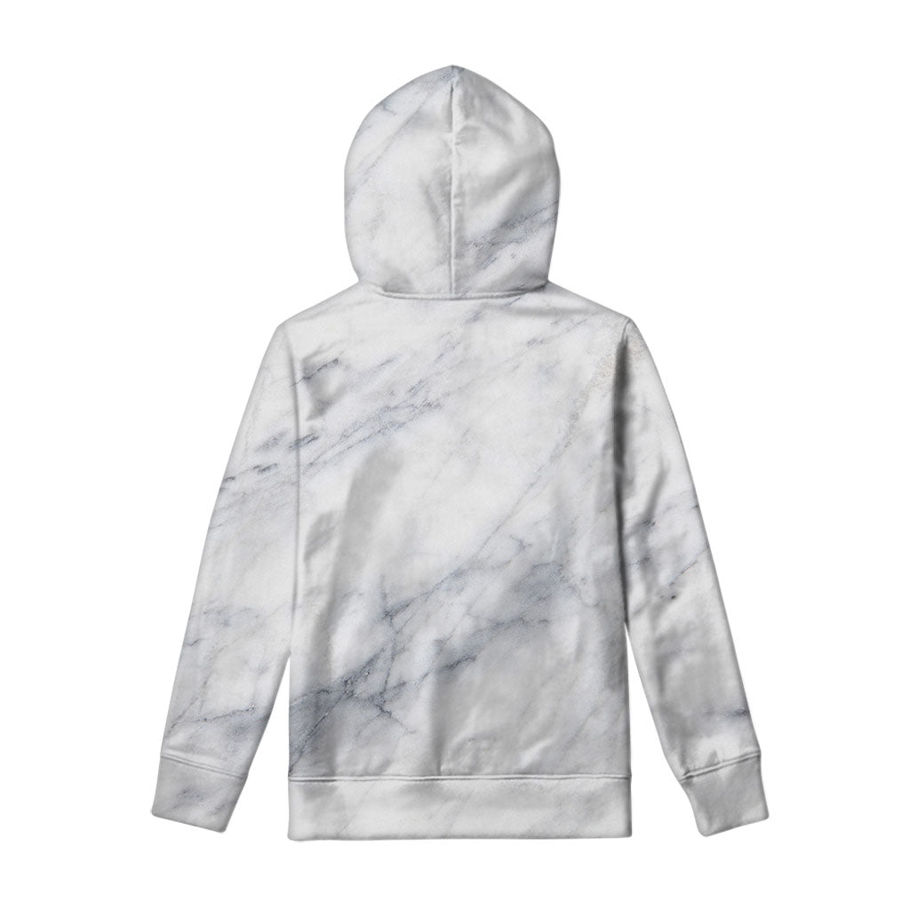 Smoke Grey Marble Print Pullover Hoodie