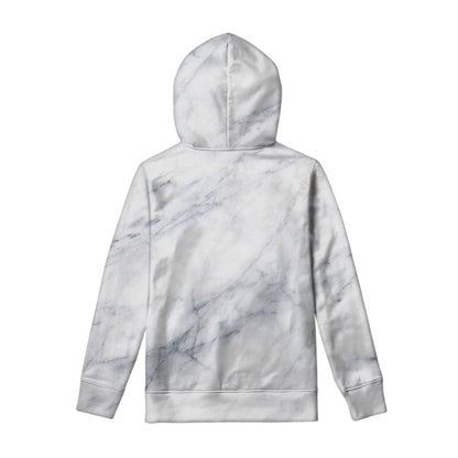 Smoke Grey Marble Print Pullover Hoodie