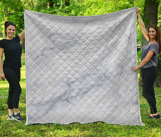 Smoke Grey Marble Print Quilt