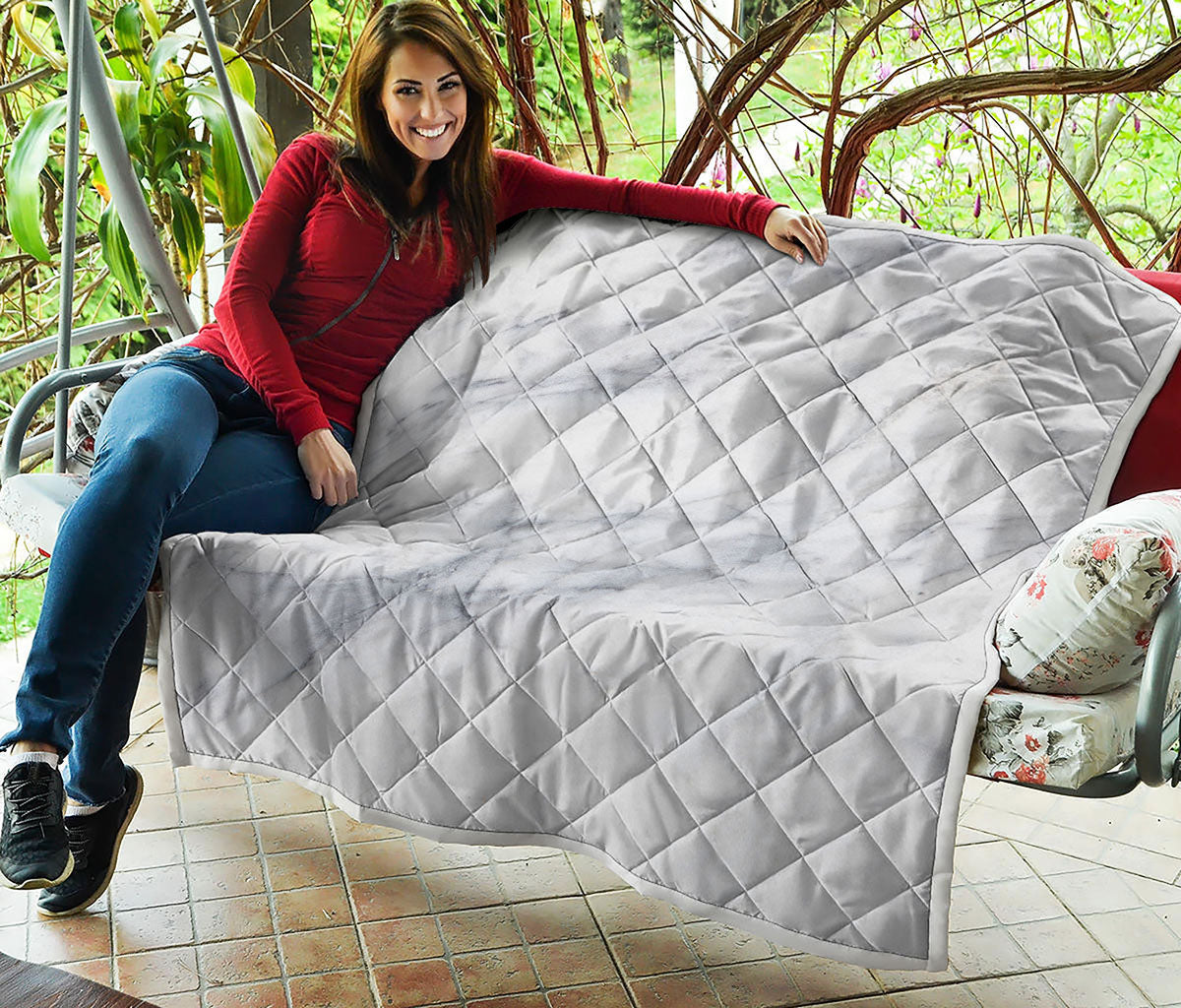 Smoke Grey Marble Print Quilt