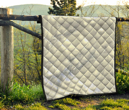 Smoke Grey Marble Print Quilt