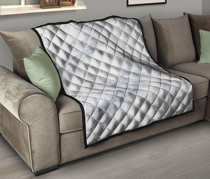 Smoke Grey Marble Print Quilt
