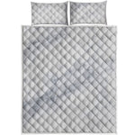 Smoke Grey Marble Print Quilt Bed Set