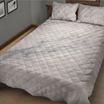 Smoke Grey Marble Print Quilt Bed Set
