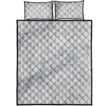 Smoke Grey Marble Print Quilt Bed Set
