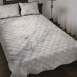 Smoke Grey Marble Print Quilt Bed Set