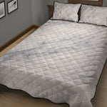 Smoke Grey Marble Print Quilt Bed Set