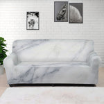 Smoke Grey Marble Print Sofa Cover