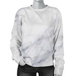 Smoke Grey Marble Print Women's Crewneck Sweatshirt GearFrost