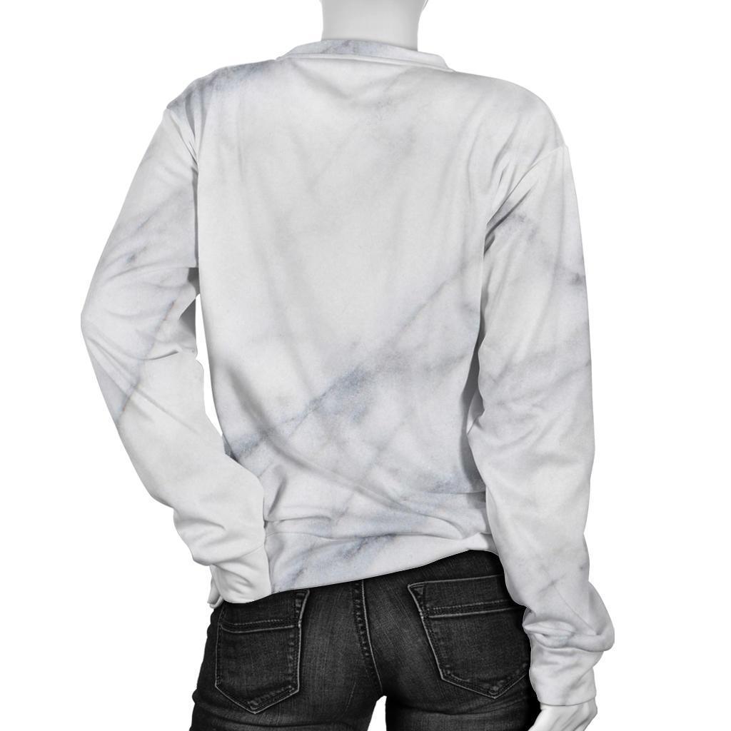 Smoke Grey Marble Print Women's Crewneck Sweatshirt GearFrost