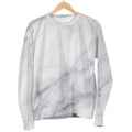 Smoke Grey Marble Print Women's Crewneck Sweatshirt