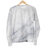 Smoke Grey Marble Print Women's Crewneck Sweatshirt GearFrost