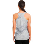 Smoke Grey Marble Print Women's Racerback Tank Top