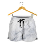 Smoke Grey Marble Print Women's Shorts