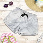 Smoke Grey Marble Print Women's Shorts